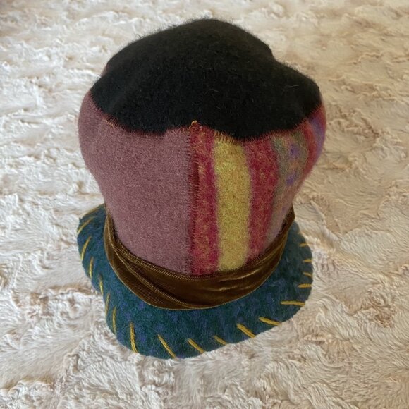 Crispina Ffrench One Size Patchwork Wool Bucket Hat 1996 Handmade USA main image 6
